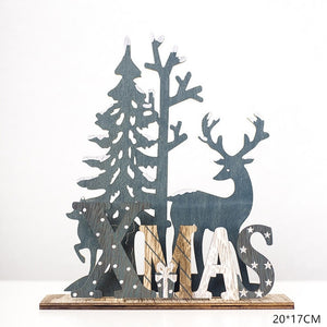 Natural Xmas Elk Wood Craft