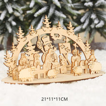 Cargar imagen en el visor de la galería, Natural Xmas Elk Wood Craft