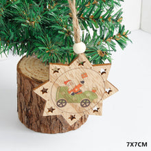 Cargar imagen en el visor de la galería, Natural Xmas Elk Wood Craft