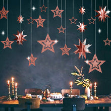 Cargar imagen en el visor de la galería, 7pcs/lot Twinkle Star Paper Pendant Garland Ornaments