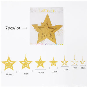 7pcs/lot Twinkle Star Paper Pendant Garland Ornaments