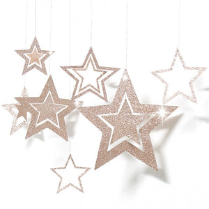 7pcs/lot Twinkle Star Paper Pendant Garland Ornaments