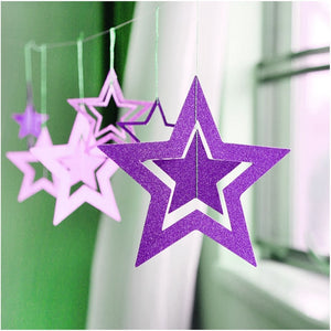 7pcs/lot Twinkle Star Paper Pendant Garland Ornaments