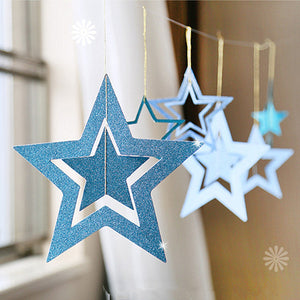 7pcs/lot Twinkle Star Paper Pendant Garland Ornaments